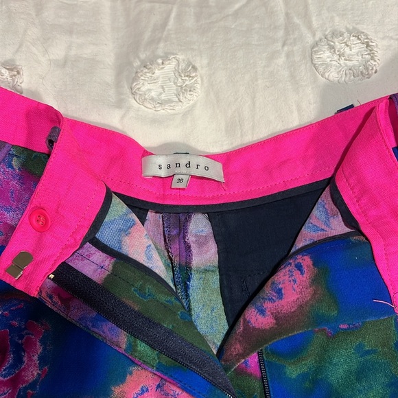 SANDRO multicolor flower print mini shorts - Picture 4 of 6